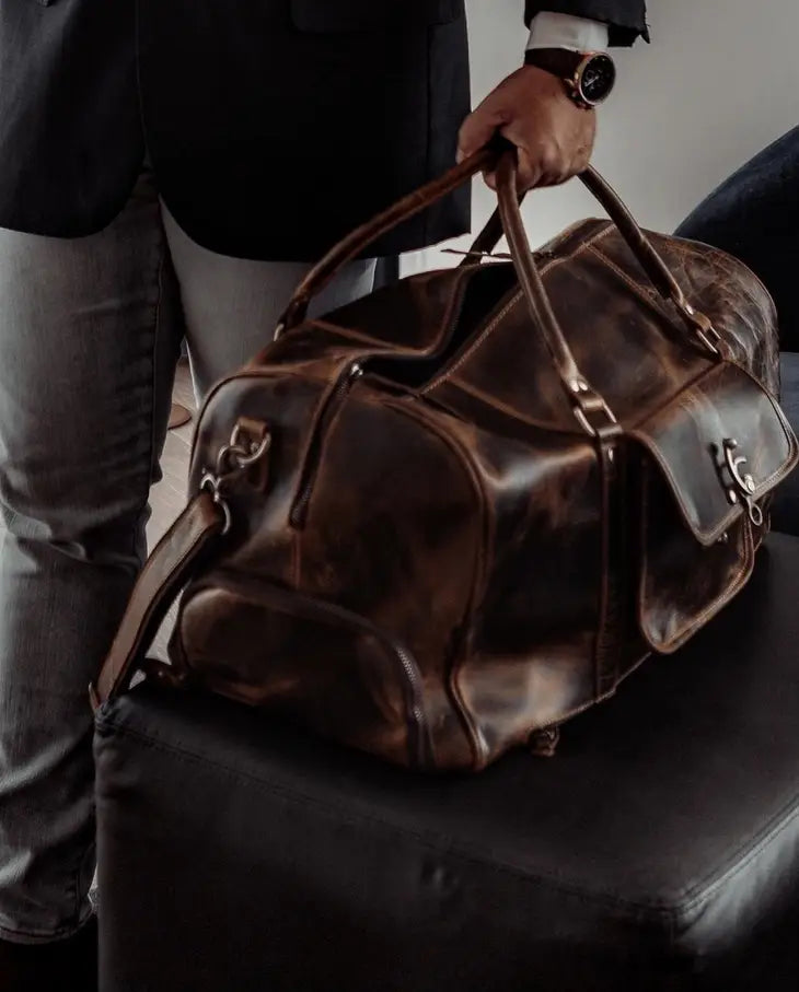 the “Hemingway” Buffalo Leather Duffle Bag