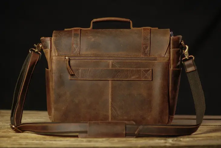 the “Lewis” Buffalo Leather Messenger Bag