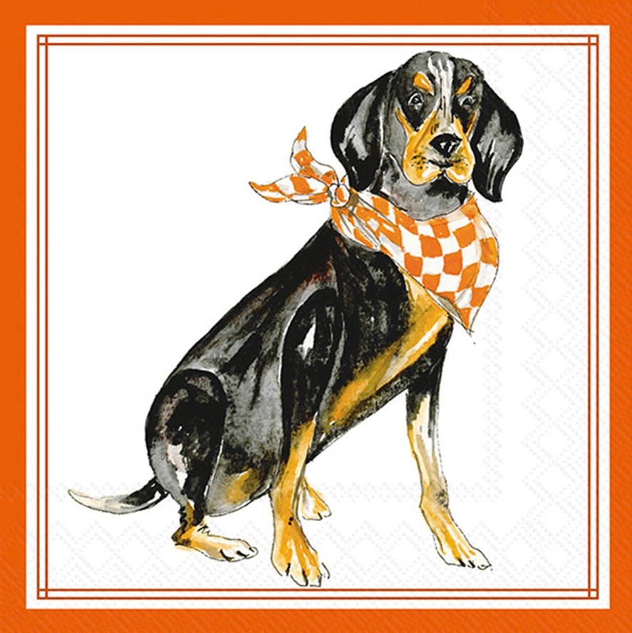 Paper Cocktail Napkin - Orange Coonhound Hometown Pride Set of 20