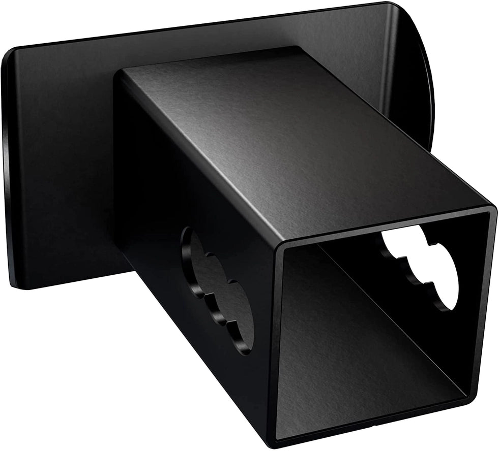 Metal Trailer Hitch Cover - Thin Blue Line Police Flag - Black & Chrome