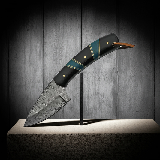 Damascus Turquoise Hunting Knife