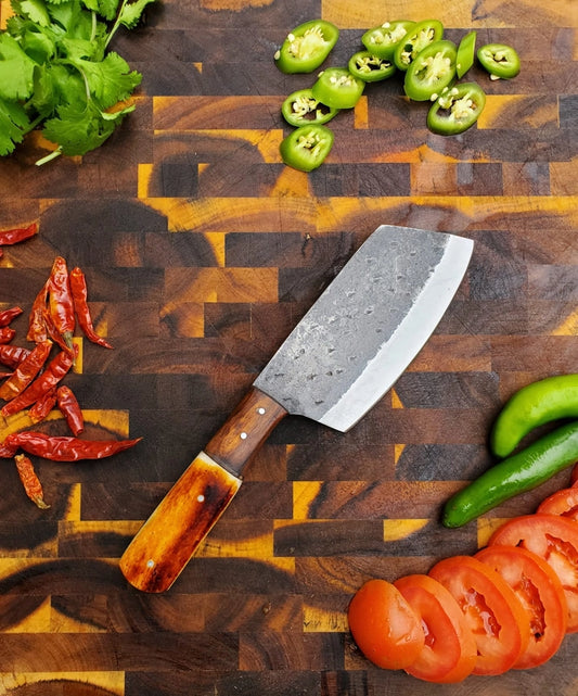 Handmade Carbon Steel Cleaver For Kitchen & Outdoor