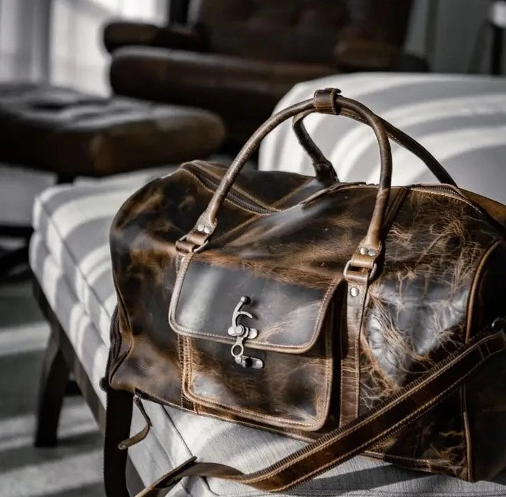 the “Hemingway” Buffalo Leather Duffle Bag