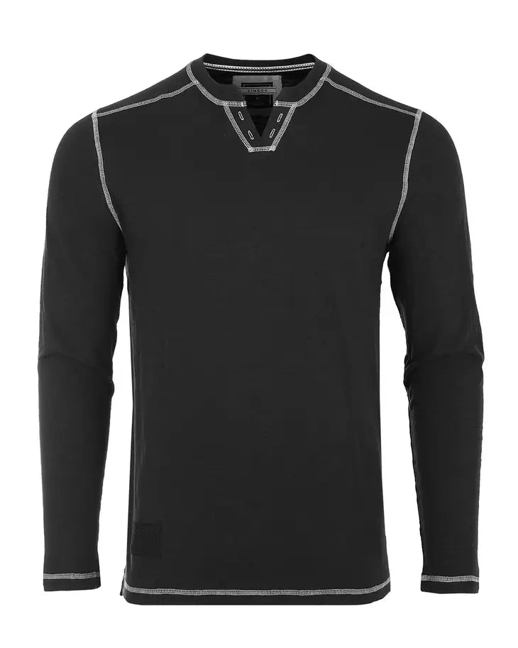 ZIMEGO Long Sleeve V-Neck Notch Henley Shirts