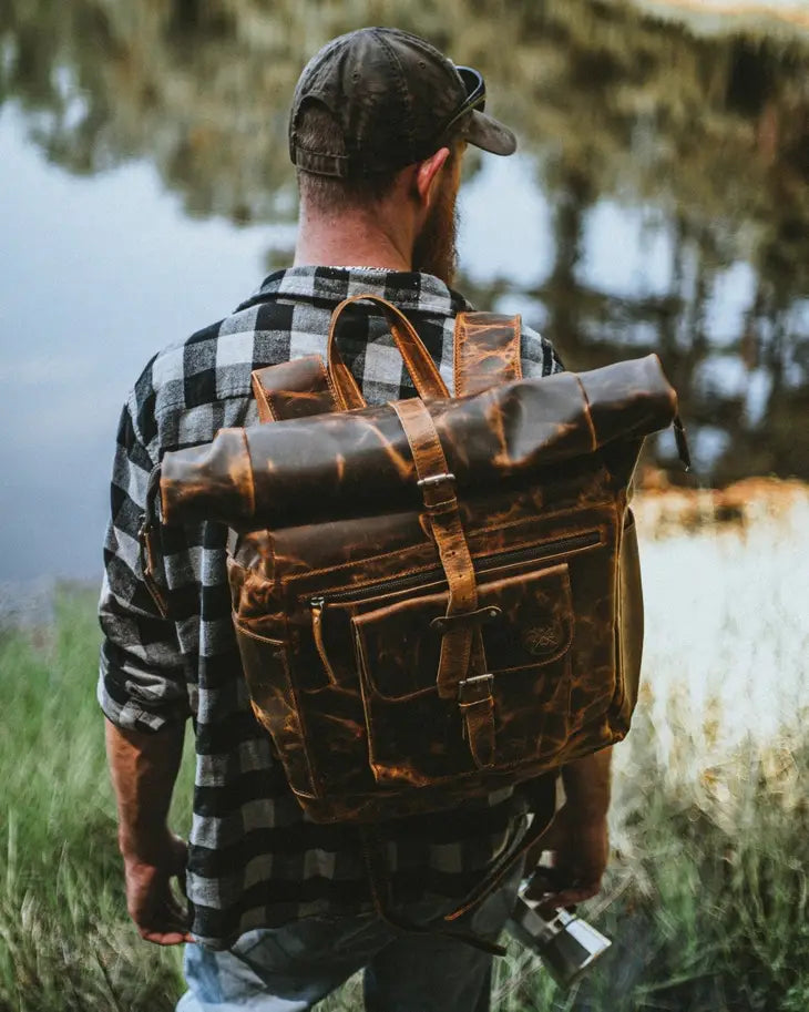 “the Roosevelt” Buffalo Leather Backpack