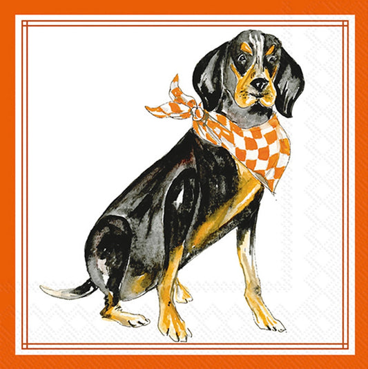 Paper Cocktail Napkin - Orange Coonhound Hometown Pride Set of 20