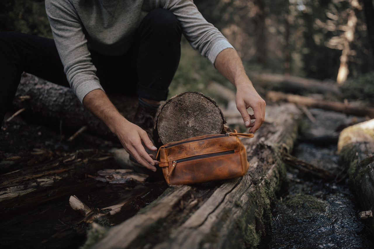 Leather Toiletry/Dopp Bag