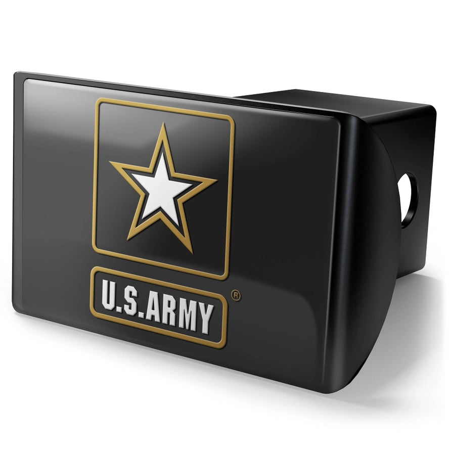 Metal Trailer Hitch Cover - U.S. Army - Black