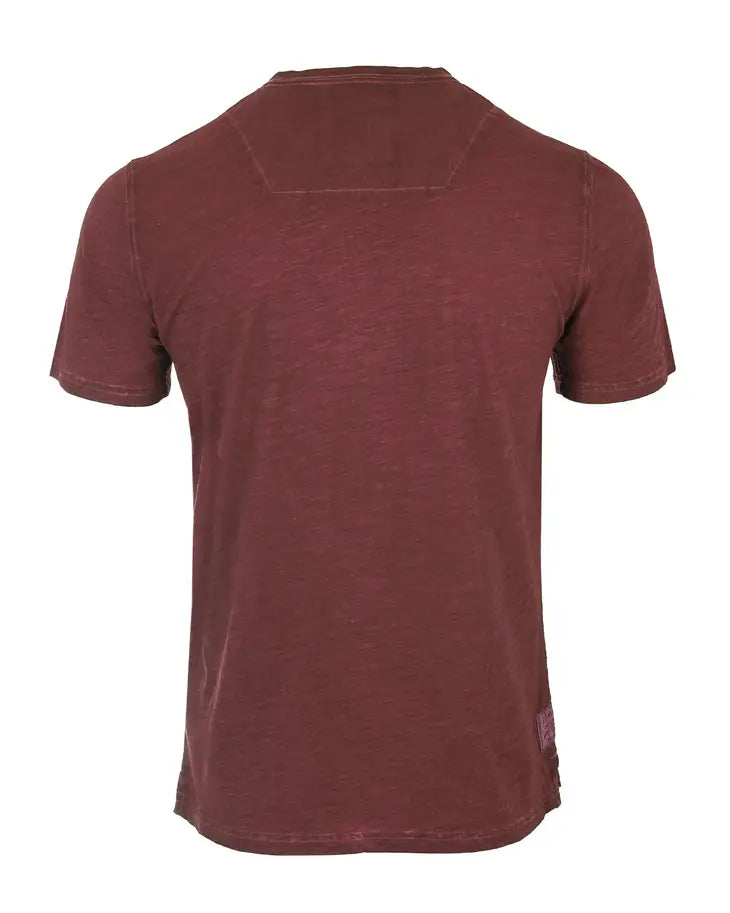 ZIMEGO Short Sleeve Color Garment Dyed Henley Shirt