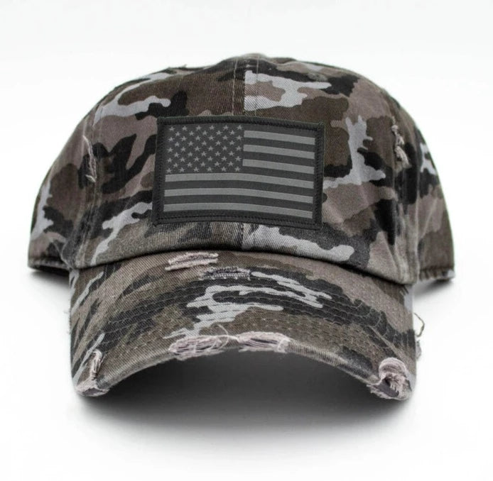 Black Camo American Flag hat