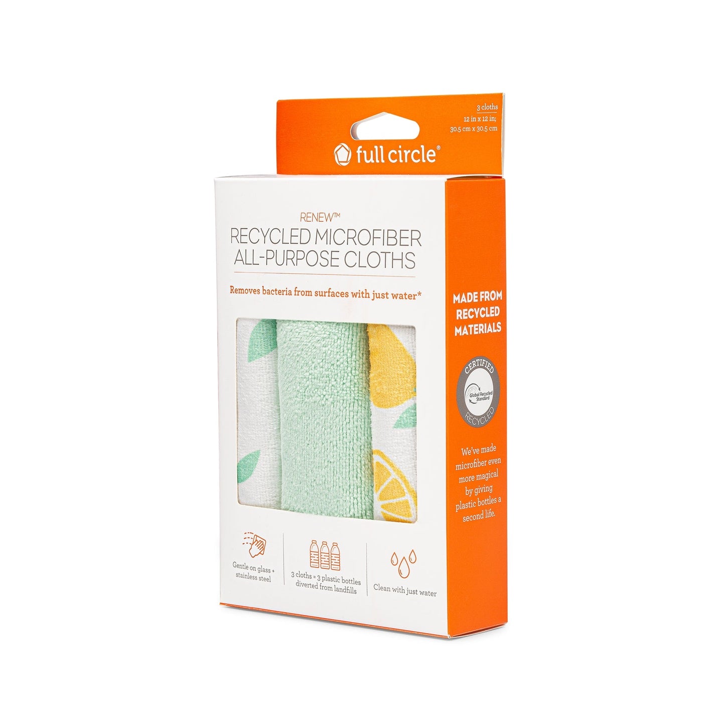 Full Circle Renew Recycled All-Purpose Microfiber Cloths (set of 3)