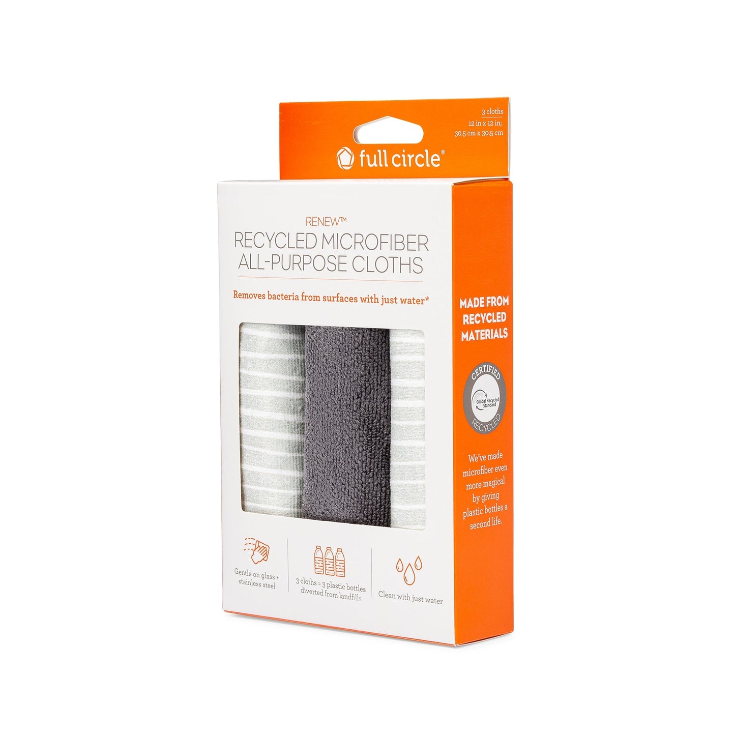 Full Circle Renew Recycled All-Purpose Microfiber Cloths (set of 3)